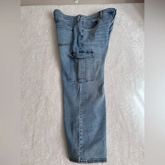 Terra & Sky Cargo Utility Denim Jeans Size 16W  Wide Leg Curvy - Picture 4 of 9